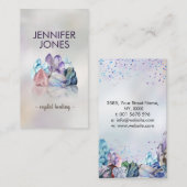 Gemstone Crystals Cluster op moeder van parels Visitekaartje (Voorkant / Achterkant)