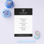 Gemstone Diamond Logo Black White Modern look Flyer (Enkel)