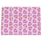 Gemstone Hearts Cute Pink Valentines Day Groot Cadeauzakje (Voorkant)