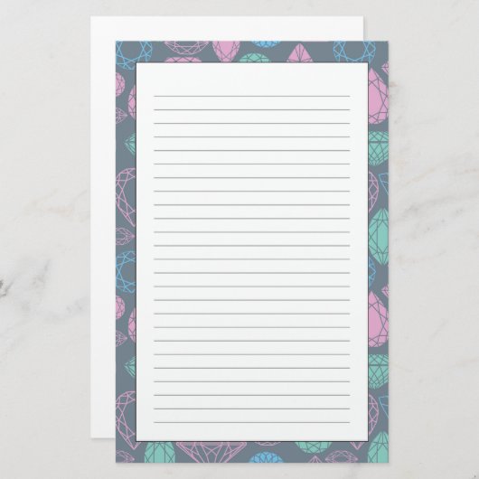 Gemstone Icon Pattern Briefpapier (Voorkant / Achterkant)