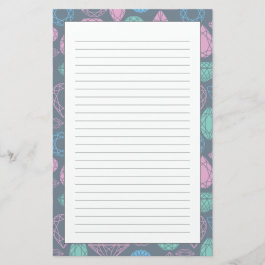 Gemstone Icon Pattern Briefpapier (Voorkant)