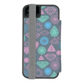 Gemstone Icon Pattern Incipio iPhone Portemonnee Hoesje (Agenda Achterkant)