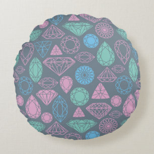 Gemstone Icon Pattern Rond Kussen