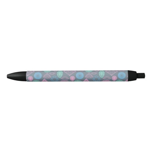 Gemstone Icon Pattern Zwarte Inkt Pen (Voorkant)