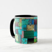 Gemstone Inlay Look Mosaic Mug Turquoise Opale (Devant gauche)