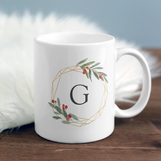 Gemstone kerstmonogram koffiemok