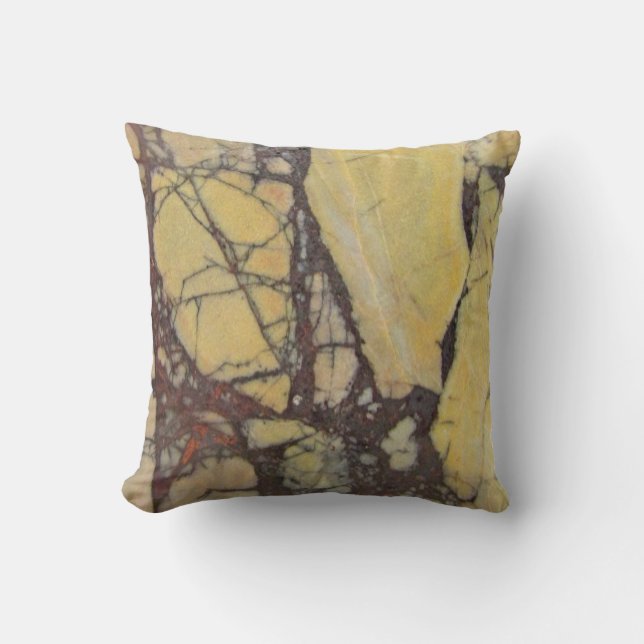 Gemstone Marbling Red Yellow Natuur Pattern Gem Kussen (Voorkant)