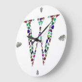 Gemstone Monogram Letter W Grote Klok (Hoek)