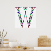 Gemstone Monogram Letter W Poster (Keuken)