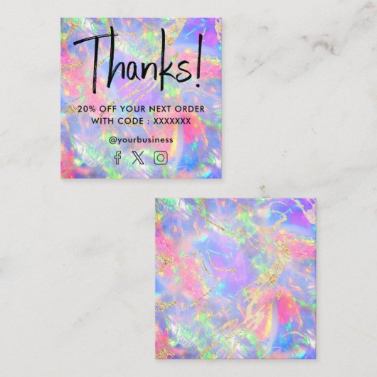 gemstone néon opal texture carte de réduction (Devant / Derrière)