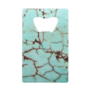 Gemstone-reeks - Turquoise Cracked Kredietkaart Flessenopener