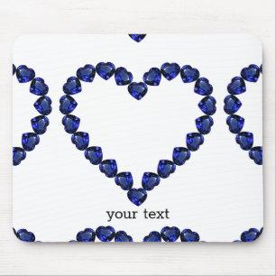 Gemstone Sapphire Blue Heart Muismat