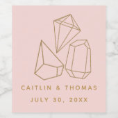 Gemstones or Blush Pink Mariage Étiquette de vin (Étiquettes simples)