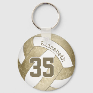 gemuteerd goud gepersonaliseerde girale volleybal sleutelhanger