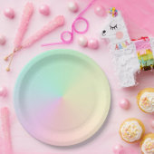 GeMuteerde gradiënt Ombre regenboogpasta esthetisc Papieren Bordje (Feest)