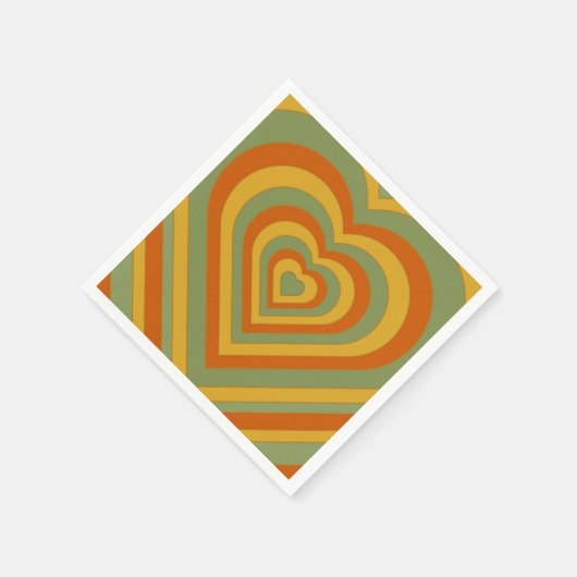 Gemuteerde groene Groovy Retro gelaagd hart Servet (Hoek)