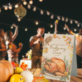 Gemutte Bloemen Thanksgiving Tafel Tent Teken