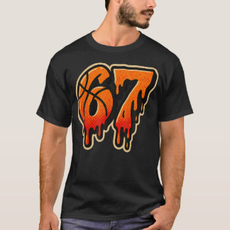 Gen Alpha Slang 67 Basketbal Ijs Drip Six T-shirt
