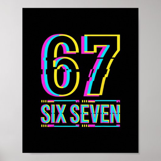 Gen Alpha Zes Zeven 6 7 Meme  Poster (Voorkant)
