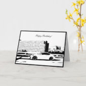 Gen Coupe Rolling schot - Auto thema Verjaardag Ka Kaart (Gele Bloem)