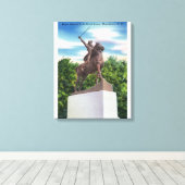 Gen. John Stark Statue Uitzicht Canvas Afdruk (Insitu (Houten vloer))