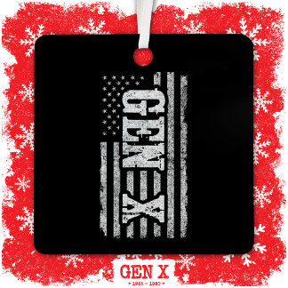 Gen X Gen Xer Generation X Amerikaanse vlag Gen X Metalen Ornament