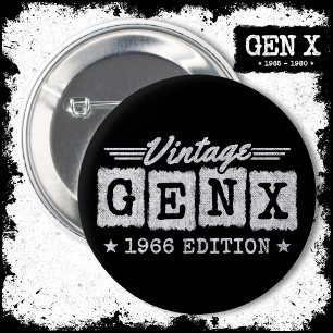Gen X Generation Gen Xer Geboren 1966 Gen X Verjaa Ronde Button 5,7 Cm