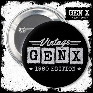 Gen X Generation Gen Xer Geboren 1980 Gen X Verjaa Ronde Button 5,7 Cm