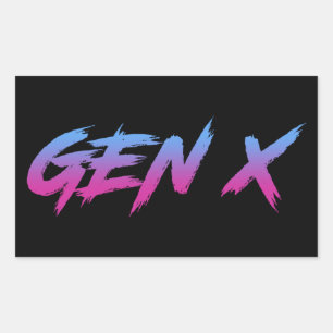 Gen X Generation X Retro  Rechthoekige Sticker