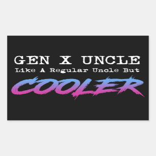 Gen X Oom - Net Als Een Gewone Oom Maar Koeler Rechthoekige Sticker