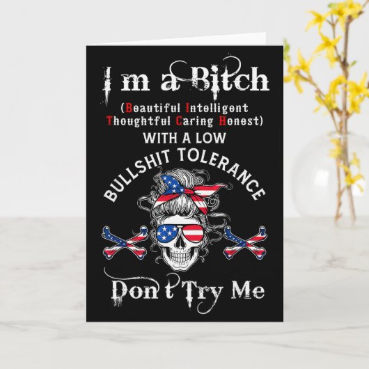 Gen X Skeleton I’m A Beautiful Intelligent Skeleto Kaart (Gele Bloem)