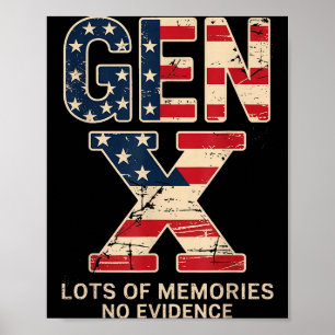 Gen X Veel Herinneringen Geen Bewijs Grappig Retro Poster