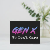 Gen X - We Don't Care Briefkaart (Staand voorkant)