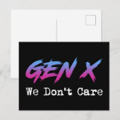 Gen X - We Don't Care Briefkaart (Voorkant / Achterkant)
