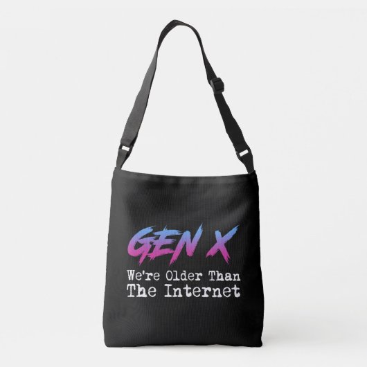 Gen X - We zijn ouder dan het internet Crossbody Tas (Achterkant)
