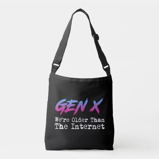 Gen X - We zijn ouder dan het internet Crossbody Tas (Voorkant)