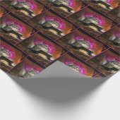 Gen Z Cat met een elektronische tablet in bed Cadeaupapier (Hoek)