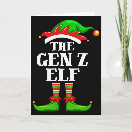 Gen Z Elf Matching Family Group Christmas Party Py Kaart (Voorkant)