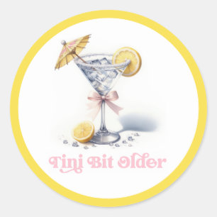 Gen Z Gele Tini Bit Older Martini Verjaardagsfeest Ronde Sticker