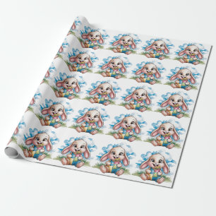 Genaaid Patchwork Schattige Bunny & Pacifier Baby  Cadeaupapier