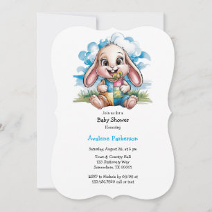 Genaaid Patchwork Schattige Bunny & Pacifier Baby  Kaart