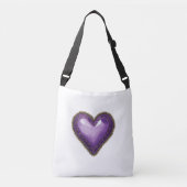 Genaaide Paarse Hart Crossbody Bag Tas (Voorkant)