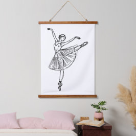 Genade in beweging - Ballerina Line Art Hangend Wandkleed