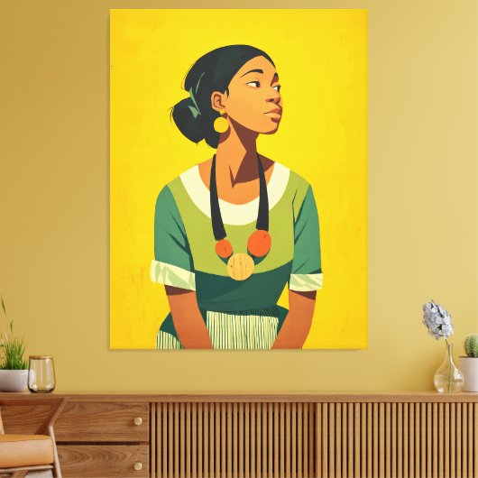 Genade in groen en goud canvas afdruk (Insitu (Woonkamer))