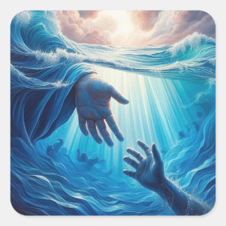 Genade onder het oppervlak vierkante sticker