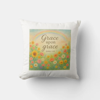 Genade over genade - Johannes 1:16 Kussen
