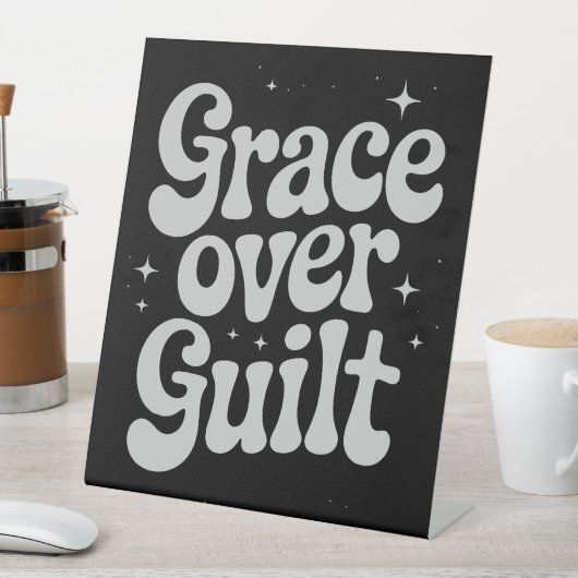 Genade over schuldgevoel voetstuk reclamebord met voetstuk (Insitu)