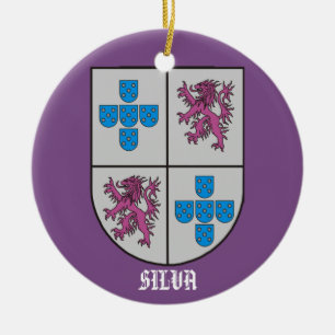 Genalogie: Silva Family Coat of Arms Kerstmis Keramisch Ornament