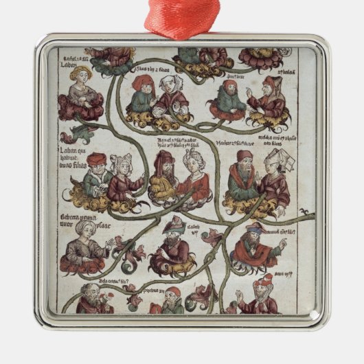 Genalogische boom van Laban Metalen Ornament (Voorkant)
