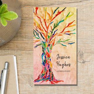 Genalogist Family Tree beige Visitekaartje